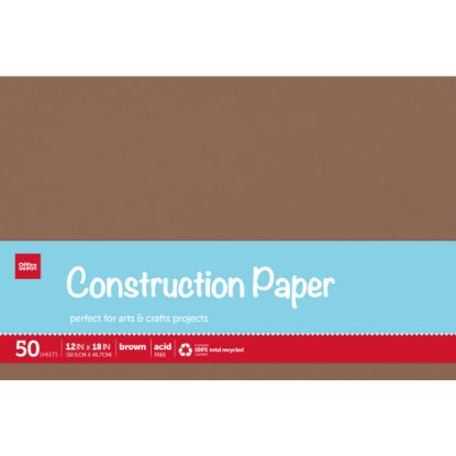 Picture of Office Depot Brand Construction Paper, 12in x 18in, 100% Recycled, Brown, Pack Of 50 Sheets