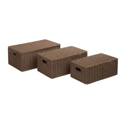 Picture of Honey-Can-Do Paper Rope Baskets, Medium Size, Taupe, Set Of 3