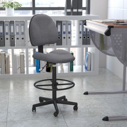 Picture of Flash Furniture Fabric Drafting Chair (Cylinders: 22.5ft"-27ft"H or 26ft"-30.5ft"H), Gray/Black