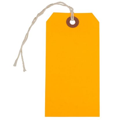 Picture of JAM Paper Medium Gift Tags, 4-3/4in x 2-3/8in, Neon Orange, Pack Of 10 Tags