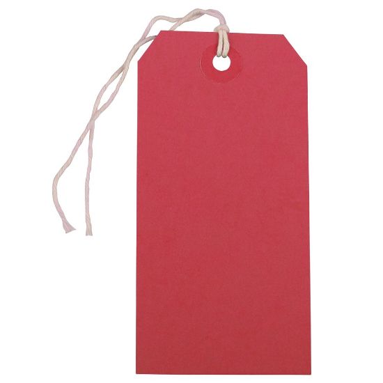 Picture of JAM Paper Medium Gift Tags, 4-3/4in x 2-3/8in, Red, Pack Of 10 Tags