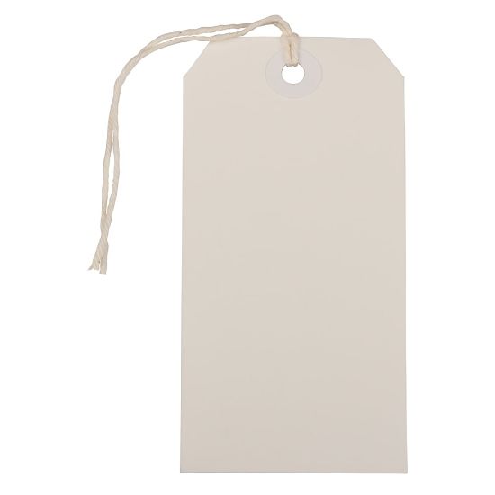 Picture of JAM Paper Medium Gift Tags, 4-3/4in x 2-3/8in, White, Pack Of 10 Tags