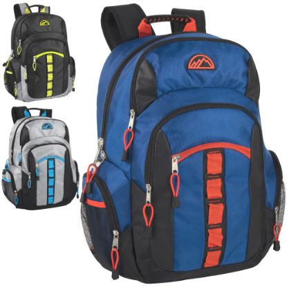 Picture of Trailmaker Multi-Pocket Backpacks, 3 Assorted Colors, Set Of 24 Backpacks