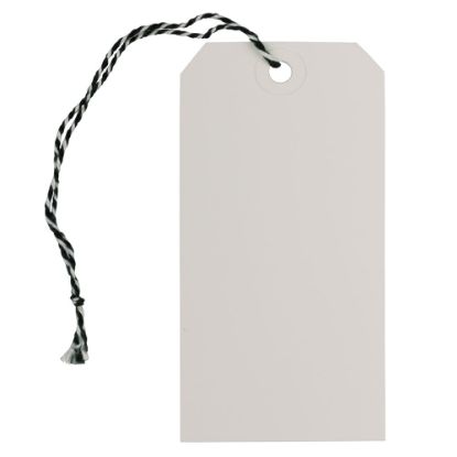 Picture of JAM Paper Medium Gift Tags, 4-3/4in x 2-3/8in, White/Black, Pack Of 10 Tags