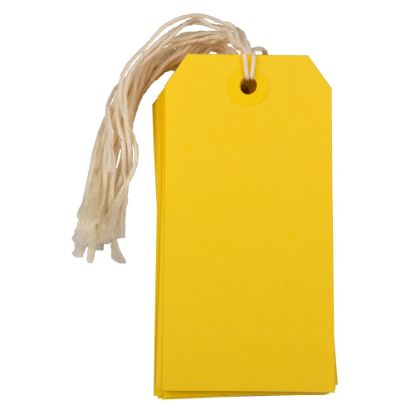 Picture of JAM Paper Medium Gift Tags, 4-3/4in x 2-3/8in, Yellow, Pack Of 10 Tags