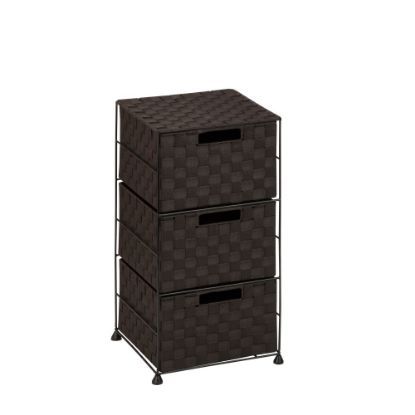 Picture of Honey-Can-Do Plastic 3-Drawer Wheeled Cart, 24in x 12in x 12in, Espresso