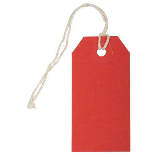 Picture of JAM Paper Small Gift Tags, 3-1/4in x 1-9/16in, Red, Pack Of 10 Tags