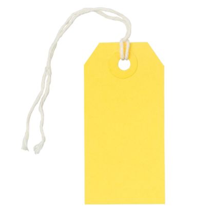 Picture of JAM Paper Small Gift Tags, 3-1/4in x 1-9/16in, Yellow, Pack Of 10 Tags