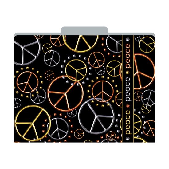 Picture of Barker Creek Tab File Folders, 8 1/2in x 11in, Letter Size, Peace, Pack Of 12