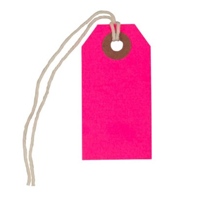 Picture of JAM Paper Tiny Gift Tags, 3-3/8in x 2-3/4in, Pink, Pack Of 10 Tags