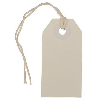 Picture of JAM Paper Tiny Gift Tags, 3-3/8in x 2-3/4in, White, Pack Of 10 Tags