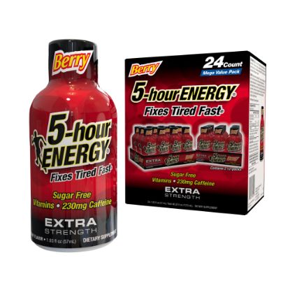 Picture of 5-Hour Energy Extra-Strength Berry, 1.93 Oz, 12 Bottled Per Pack, Box Of 2 Packs