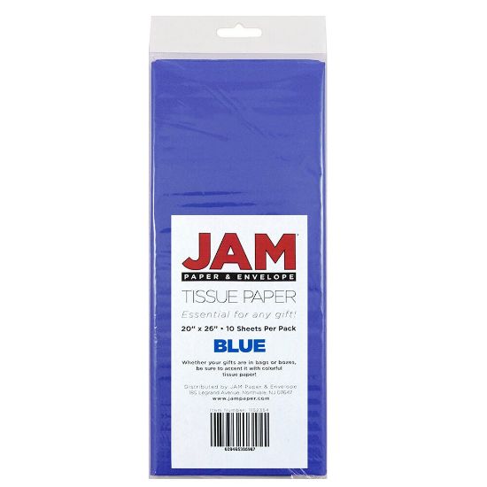 Picture of JAM Paper Tissue Paper, 26inH x 20inW x 1/8inD, Blue, Pack Of 10 Sheets