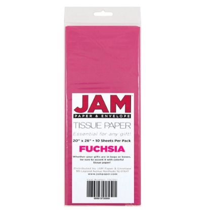 Picture of JAM Paper Tissue Paper, 26inH x 20inW x 1/8inD, Fuchsia, Pack Of 10 Sheets