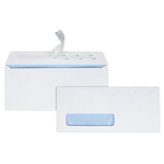 Picture of Quality Park #10 Redi-Strip Business Envelopes, Bottom Left Window, Self Adhesive, Window, White, Box Of 500