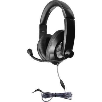 Picture of Hamilton Buhl Smart-Trek Headset - Stereo - Mini-phone (3.5mm) - Wired - 32 Ohm - 50 Hz - 20 kHz - Over-the-head - Binaural - Ear-cup - 5 ft Cable - Omni-directional Microphone - Black, Silver