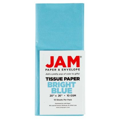 Picture of JAM Paper Tissue Paper, 26inH x 20inW x 1/8inD, Bright Blue, Pack Of 10 Sheets