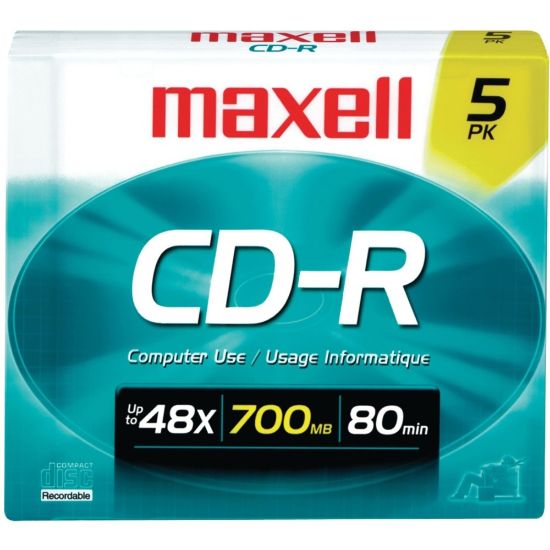 Picture of Maxell 40x CD-R Media - 700MB - 120mm Standard - 5 Pack