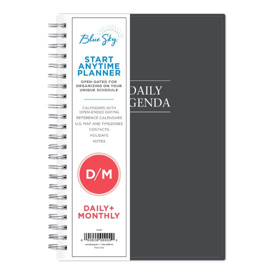 Picture of Blue Sky Daily/Monthly PP Planner, 8-1/2in x 5-1/2in, Passages, Undated