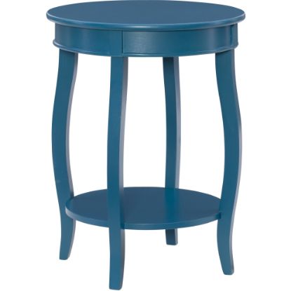 Picture of Powell Nora Round Side Table With Shelf, 24inH x 18inDia., Teal