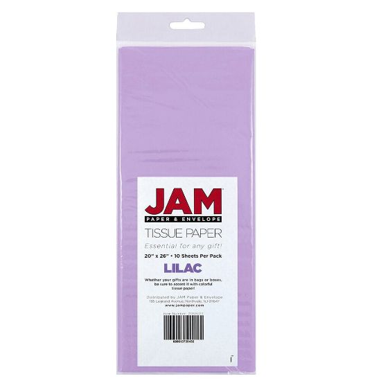 Picture of JAM Paper Tissue Paper, 26inH x 20inW x 1/8inD, Lilac, Pack Of 10 Sheets