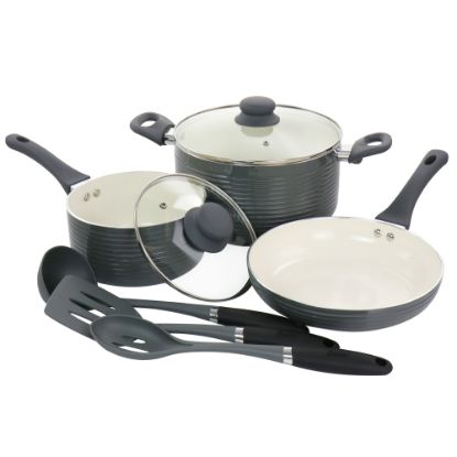 Picture of Oster Ridge Valley 8-Piece Aluminum Non-Stick Cookware Set, Gray