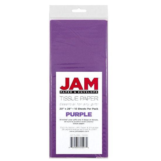 Picture of JAM Paper Tissue Paper, 26inH x 20inW x 1/8inD, Purple, Pack Of 10 Sheets