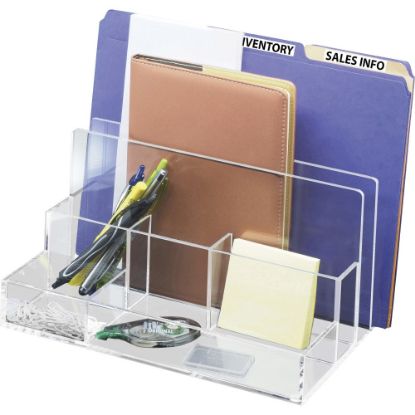 Picture of Kantek Acrylic File Sorter Desk Organizer - 10.6in Height x 11in Width x 6.5in DepthDesktop - Clear - Acrylic - 1 Each