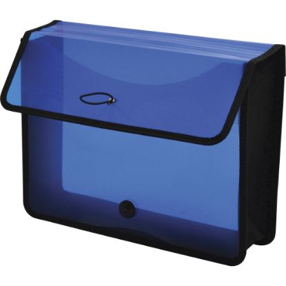 Picture of Lion EXPAND-N-FILE Letter File Wallet - 8 1/2in x 11in - 3in Expansion - Transparent Blue - 1 Each