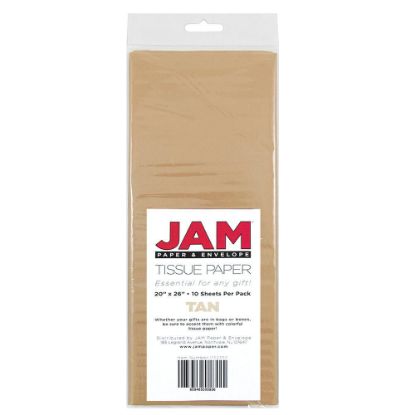 Picture of JAM Paper Tissue Paper, 26inH x 20inW x 1/8inD, Tan, Pack Of 10 Sheets