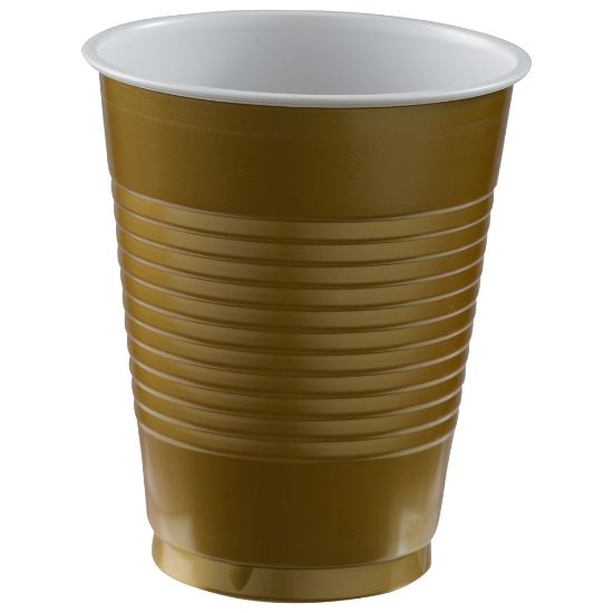 Picture of Amscan Plastic Cups, 18 Oz, Gold, Set Of 150 Cups