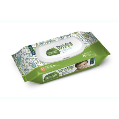 Picture of Seventh Generation Hypoallergenic Natural Baby Wipes, Unscented, Pack Of 64 Sheets