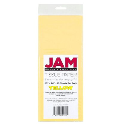 Picture of JAM Paper Tissue Paper, 26inH x 20inW x 1/8inD, Yellow, Pack Of 10 Sheets