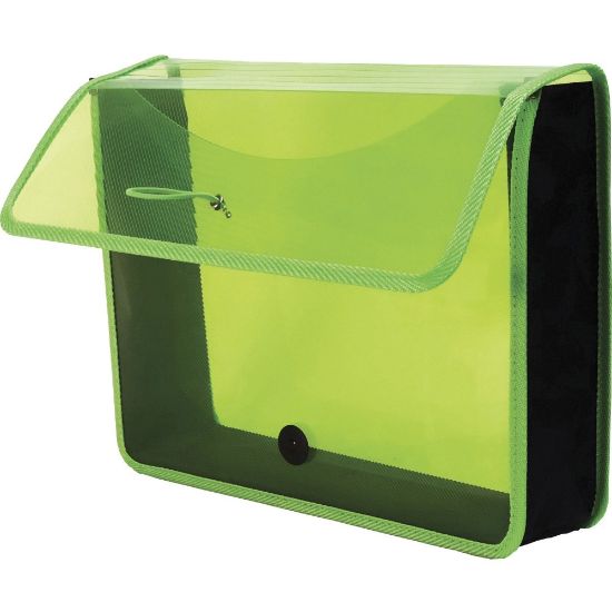 Picture of Lion EXPAND-N-FILE Letter File Wallet - 8 1/2in x 11in - 3in Expansion - Transparent Green - 1 Each