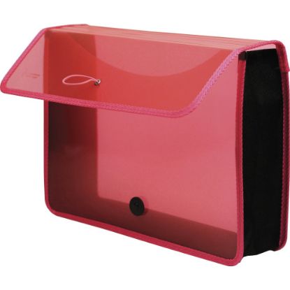 Picture of Lion EXPAND-N-FILE Letter File Wallet - 8 1/2in x 11in - 3in Expansion - Transparent Pink - 1 Each