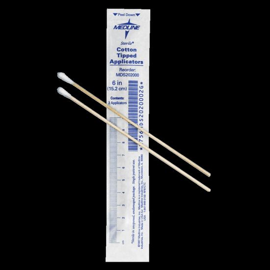 Picture of Medline Cotton Tip Applicators, 6in, Sterile, White, Box Of 200