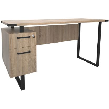 Picture of Safco Mirella SOHO 63inW Writing Desk With Pedestal, Sand Dune