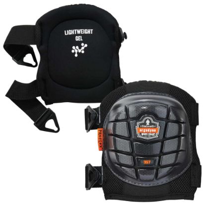 Picture of Ergodyne ProFlex 357 Gel Knee Pads, Short Cap, One Size, Black, Pack Of 2 Knee Pads