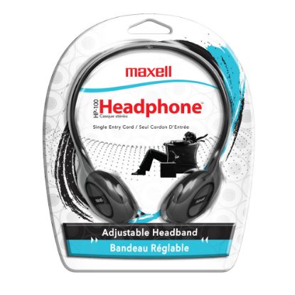 Picture of Maxell HP-100 Lightweight Stereo Headphone, Black