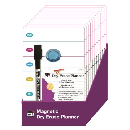 Picture of Charles Leonard Mini Magnetic Dry-Erase Planning Boards With Marker & Magnet, 6-1/4in x 9in, Set Of 12