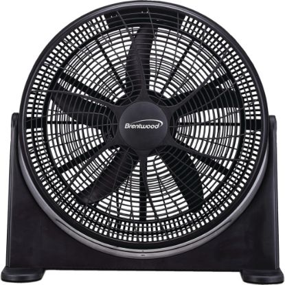 Picture of Brentwood Kool Zone F-20BKR 20in High-Velocity Fan - 20in Diameter - 3 Speed - Air Circulation, Adjustable Tilt Head, Carrying Handle - Black