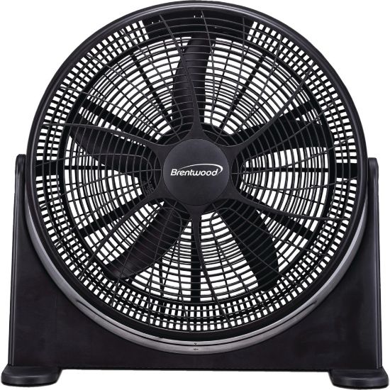 Picture of Brentwood Kool Zone F-20BKR 20in High-Velocity Fan - 20in Diameter - 3 Speed - Air Circulation, Adjustable Tilt Head, Carrying Handle - Black