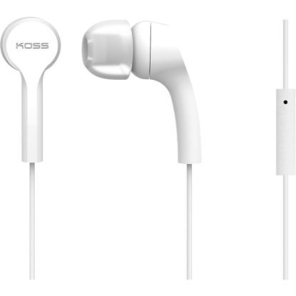 Picture of Koss KEB9i In-Ear Headphones - Stereo - Mini-phone (3.5mm) - Wired - 16 Ohm - 18 Hz - 20 kHz - Earbud - Binaural - In-ear - 4 ft Cable - White