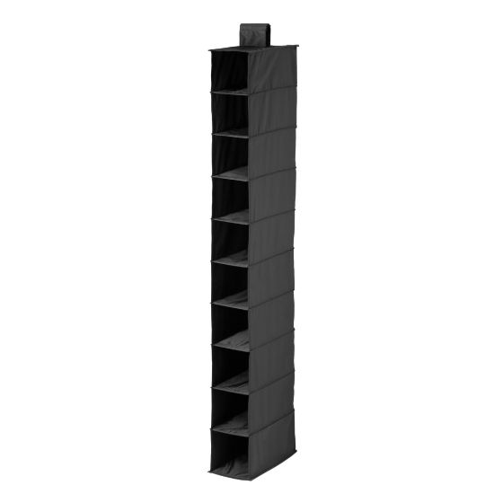 Picture of Honey-Can-Do 10-Shelf Hanging Vertical Closet Organizer, 54inH x 6inW x 12inD, Black