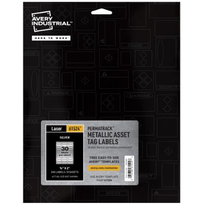 Picture of Avery PermaTrack Asset Tag Metallic Labels, 30-Up, Silver, Pack Of 240 Labels