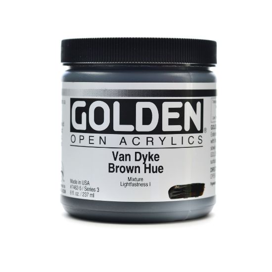 Picture of Golden OPEN Acrylic Paint, 8 Oz Jar, Van Dyke Brown Hue