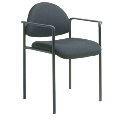 Picture of Boss Office Products Fabric Stacking Chair With Arms, Black