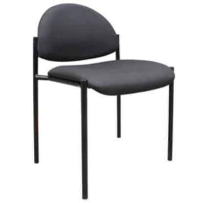 Picture of Boss Office Products Fabric Stacking Chair, Without Arms, Black