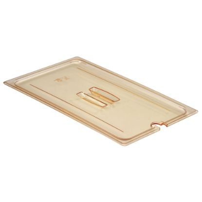 Picture of Cambro H-Pan High-Heat GN 1/1 Notched Covers With Handles, 7/8inH x 12-3/4inW x 20-13/16inD, Amber, Pack Of 6 Covers