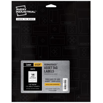 Picture of Avery PermaTrack Durable Asset Tag Labels, 1-1/4in x 2-3/4in, White, Pack Of 112